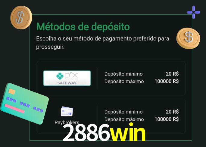 O cassino 2886win oferece uma grande variedade de métodos de pagamento